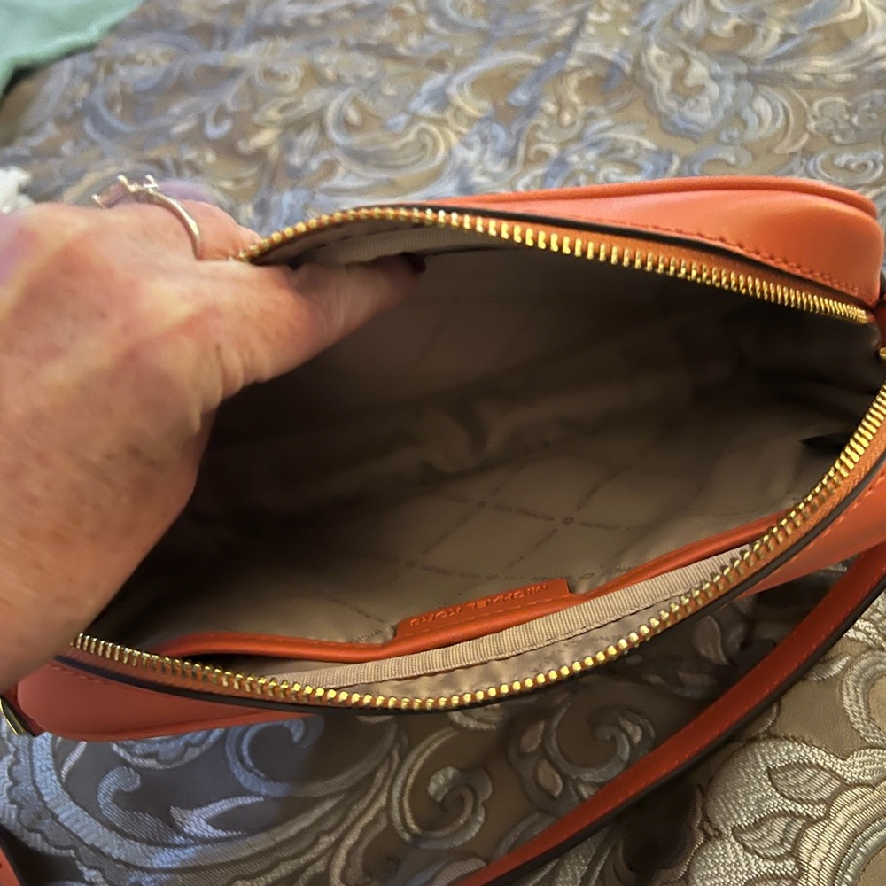 Michael Kors Orange and Cream Messenger Bag - Picture 3 of 3